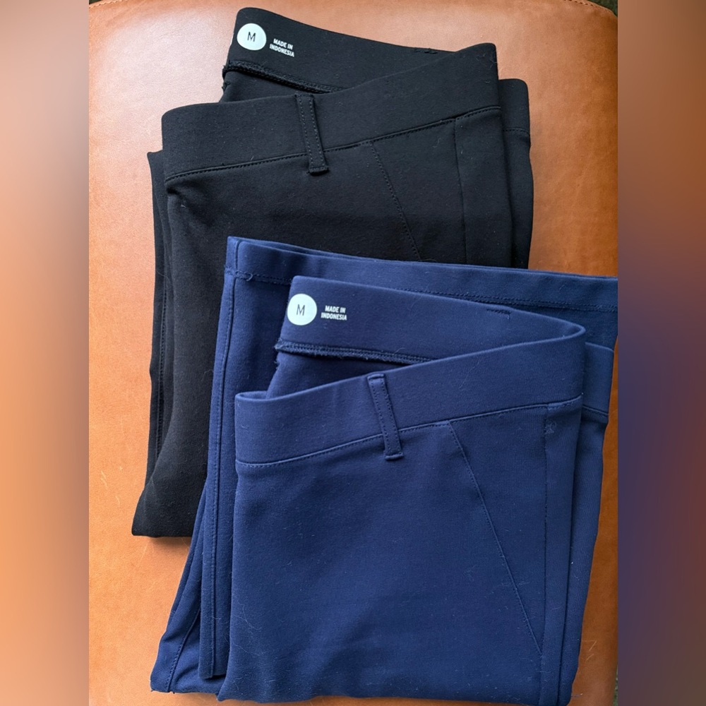 Betabrand Women's Black & Navy Stretch Dress Pants - 2 Pack